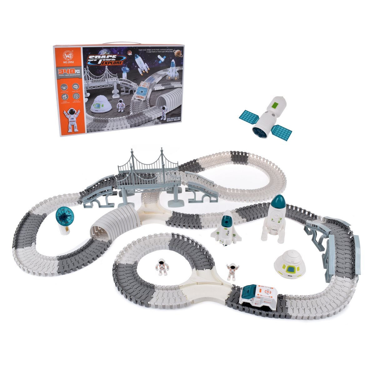 Pista Exploración Espacial Con Astronautas Vehículos Y Accesorios 348 Piezas